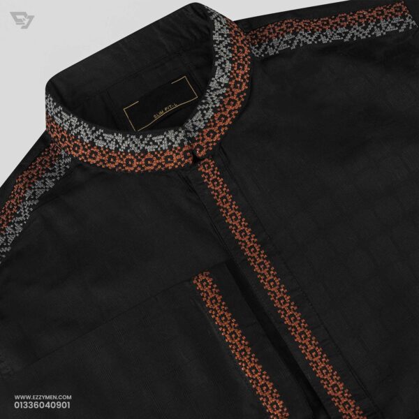 Premium Black Panjabi – Eid 2025 Collection - Image 2